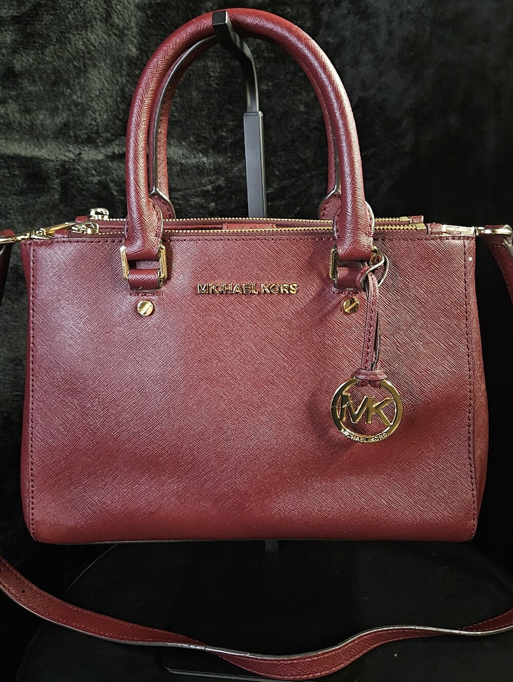 Michael Kors Sutton Saffiano Leather Satchel- Merlot